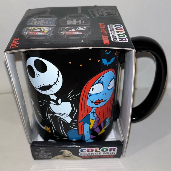New Zak Designs The Nightmare Before Christmas Color Change Jack & Sally 15oz - Picture 1 of 12